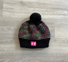 Under Armour UA Girls Youth Speckle Cable Knit Pom Pom Beanie Winter Hat