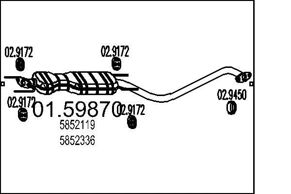 MTS Mittelschalldämpfer 01.59870 OPEL VECTRA B 36
