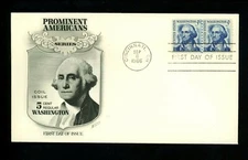 US FDC #1304 Fleetwood M-28 1966 OH George Washington Prominent Line Pair LP
