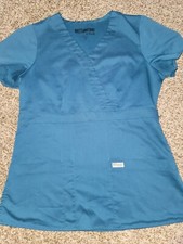 Greys Anatomy Womens Medical Scrub Top Small Caribbean Blue 4153