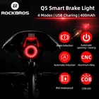 ROCKBROS Rear Bike Lights Taillights Smart Brake & Light Sense USB Rechargable