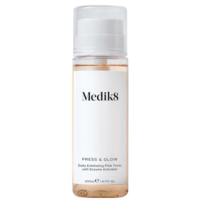 Medik8 Press and Glow PHA Tonic mit Enzymaktivator Tägliches Peeling 200ml 
