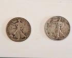 Lot of (2) Walking Liberty Half Dollars Circulated US Coins 1944 and 1944 S