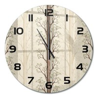 Stilvolle Runde Wanduhr Mit FließEnden Zeigern BäUme Schwarze Zeiger Fi60 Cm