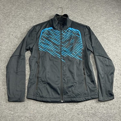 Volkl Jacket Men's Medium Blue Black Softshell Full Zip Zip Pockets Athletic Ski