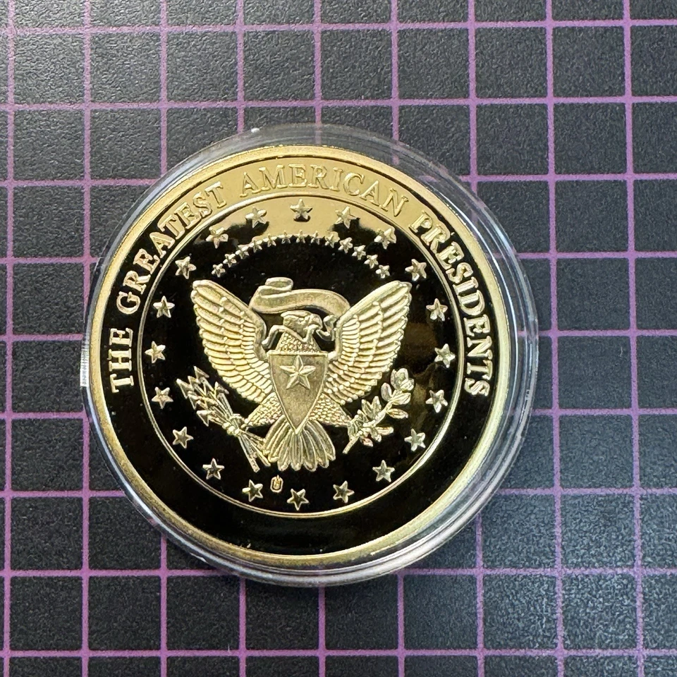 American Mint Gold Plated Coin Greatest Presidents Ronald Reagan w/COA - Image 4 of 4