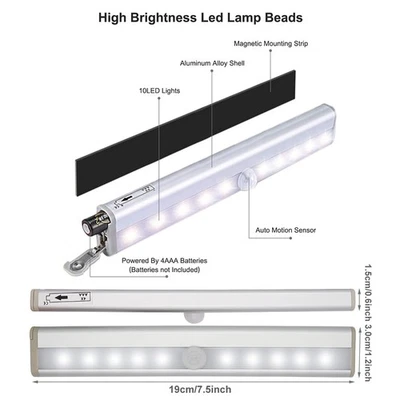 10 LED Battery Powered RV Step Lights Motion Sensor Motorhome Trailer Lamp New - Image 1 of 4