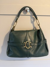 Jimmy Choo Dark Green Tulita Leather Bag Dust Bag - Vintage  