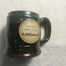 Mug Artisan handcrafted USA Sunset Hill Stoneware NOT ALL WHO WANDER ARE LOST