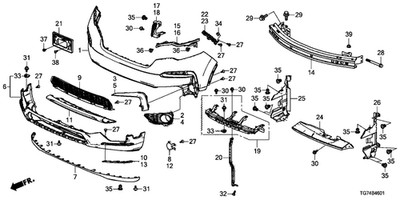 Honda 71119-TG7-A70 Left Front Skid Garnish 20-21 Pilot New Genuine #13 in Image