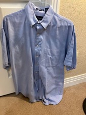 Gant Royal Pique Blue Short Sleeve Button-Up Shirt Color Size Large