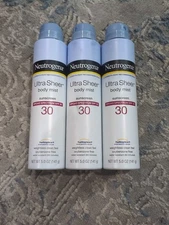 3x Neutrogena Sheer Body Mist Sunscreen SPF 30, Best By:  02/2026