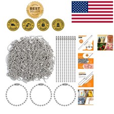 200 Pcs Adjustable 100mm Nickel-Plated Bead Ball Chains for Elegant Tag Crafts