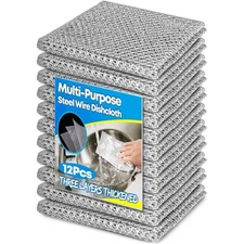 Multipurpose Wire Dishwashing Rag Non Scratch 3 Layer Steel Wool Dishcloth