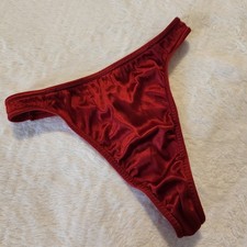 Vintage Victoria s Secret Second Skin Wet Glossy Satin Sissy Thong Panties Sm