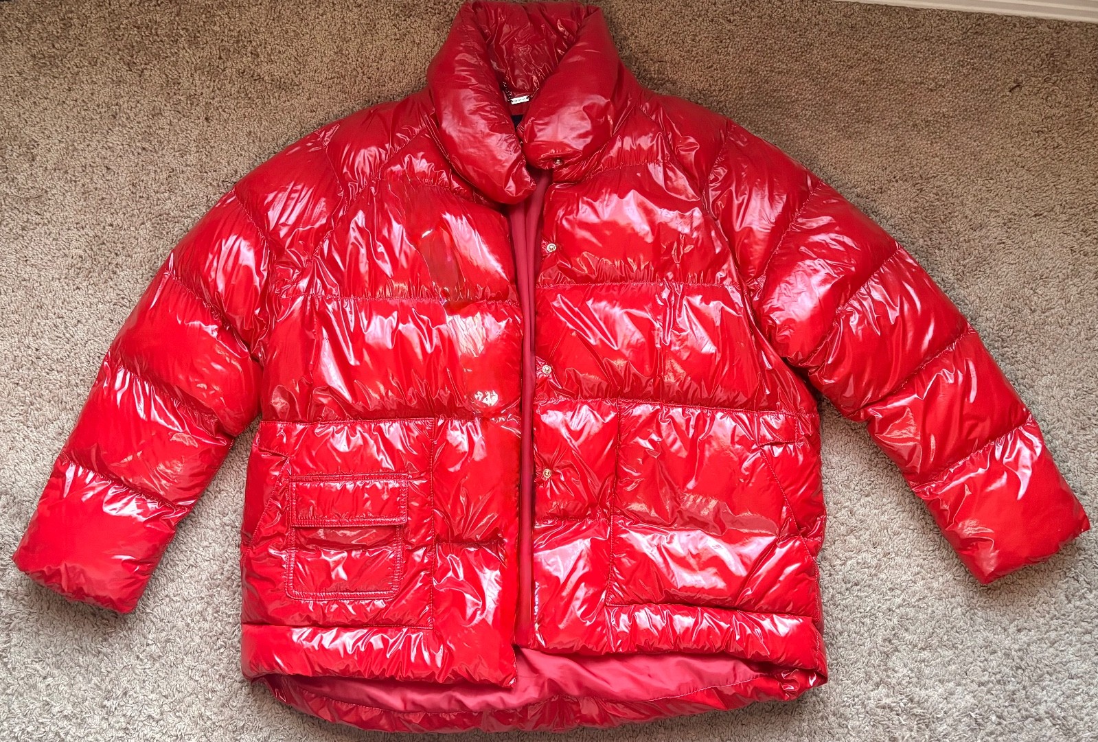 Network women's red puffer jacket large - image 1