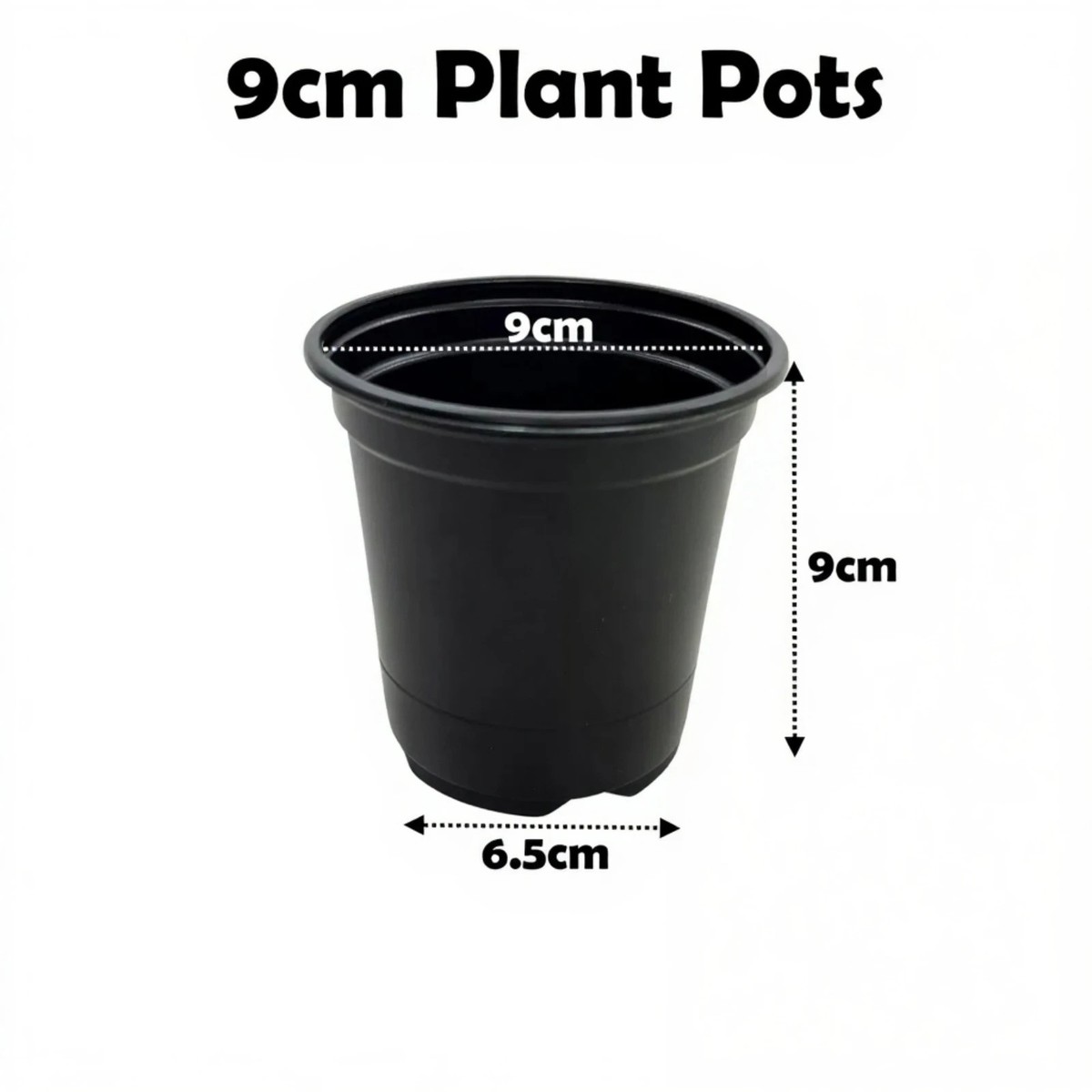 9cm Plant Pots Black Plastic Tall Deep Full Size Flower Seedling Pot 3.5"  Round | eBay