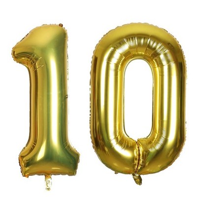 40 Inch Jumbo Number 10 Balloon Birthday Party Celebration Decoration Foil He...