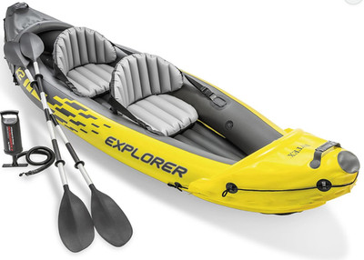 Intex 68307EP Explorer K2 2-Person Inflatable Kayak Set with Oars: New in Box