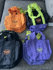 Trader Joe's Mini Halloween Canvas Tote Bag Set Of 4 limited edition 