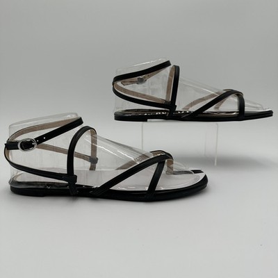 Journee Women s Serissa Black Adjustable Ankle Strap Flat Sandals US  8.5 M NIB