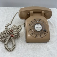 Vintage Bell Western Electric Beige Rotary Dial Desk Phone USA