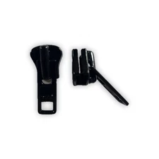 YKK #8, Vislon, Metal Zipper Pull - Black; Pack of 5