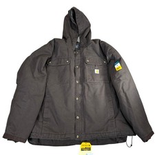 Carhartt Mens 3XL Washed Duck Sherpa-Lined Utility Jacket Brown OJ3826-M NWT
