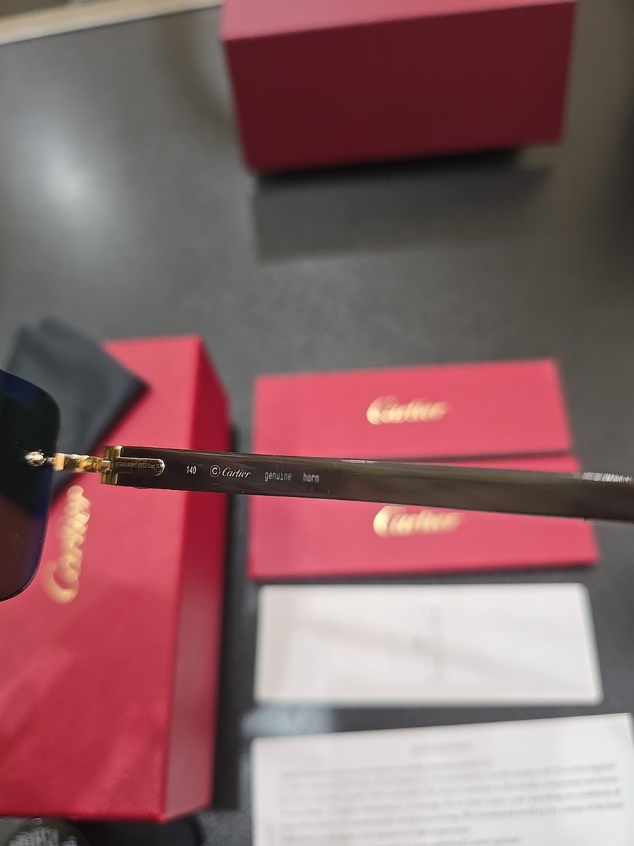 CARTIER C DECOR WHITE BUFFALO HORN SUNGLASSES CT0017RS 001 CAT2