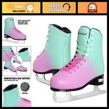 Light Support Lace-Up Ice Figure Skates for Women  Girls, Sizes 6-12, Comfort F