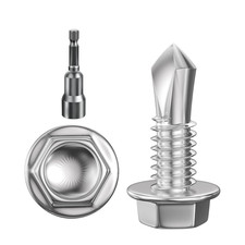  350Pcs  8 5/8" Hex Washer Head Self Drilling Screws, 410 Stainless Steel Metal