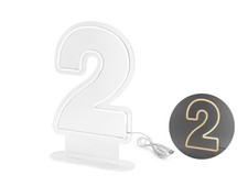 Neon LED - Zahl ''2'', weiß, 50cm