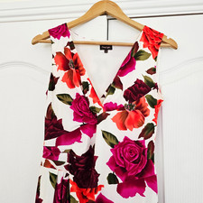 Stunning Phase Eight Wiggle Dress 12 Multi Floral Print Stretch Wedding Occasion