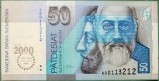 SLOVAKIA 50 KORUN MILLENIUM COMMEMORATIVE UNC NOTE  FROM YEAR 2000 , P35