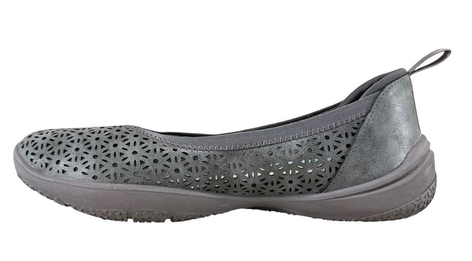 Zapato Mocasín Plano Sin Cordones JBU Emma Para Mujer Cómodo Informal Clásico Gris Talla 9.5 M Foto 3 de 4