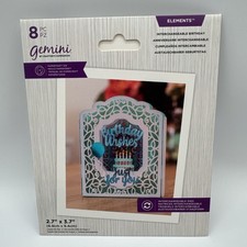 Gemini Crafter  s Companion Interchangeable Birthday 8pc Die Set GEM-MD-ELE-INBIR