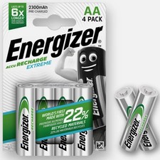 Energizer Extreme AA HR6 2300mAh Pre-charged Rechargeable Batteries 4 Pack  (UK)