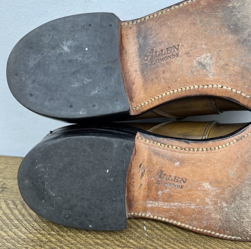 Allen Edmonds Dress Shoes Men 9 Walnut Brown Leather Single Monk Strap Plymouth - Picture 11 of 14