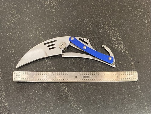 UNIQUE and Different Metal Frame Folding Pocketknife W/ Liner Lock + Opener - Picture 6 of 7
