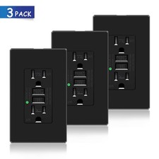 3Packs 15Amp GFCI Outlet Receptacle Tamper Resistant WR LED Indicator Commercial