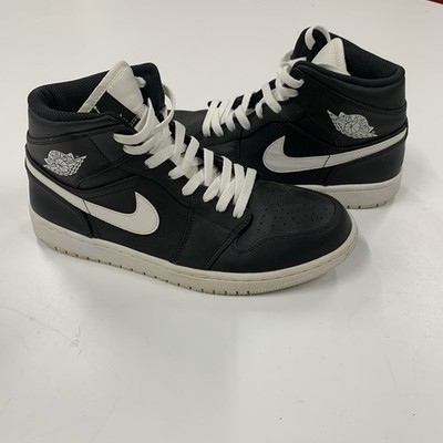 Nike Air Jordan 1 Sneaker Mid Black White 554724-038 US 10.5