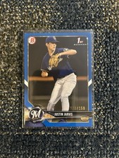2018 Bowman Draft Justin Jarvis #BD-104 Blue /150 (RC) Paper 1st Bowman