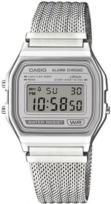 Reloj Casio A158WEM-7EF con Malla de Acero Vintage Digital Clásico