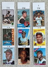 Roberto Clemente Card Sticker Lot of Groups 1(Ex),2(Nrmt),3(Ex),4&5(Nrmt) &6(Ex)