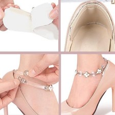 ˜2 Pairs Heel Shoe Straps Detachable Adjustable Elastic Special Dec