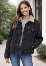 Levis Corduroy Sherpa Trucker Jacket Youth Size Medium