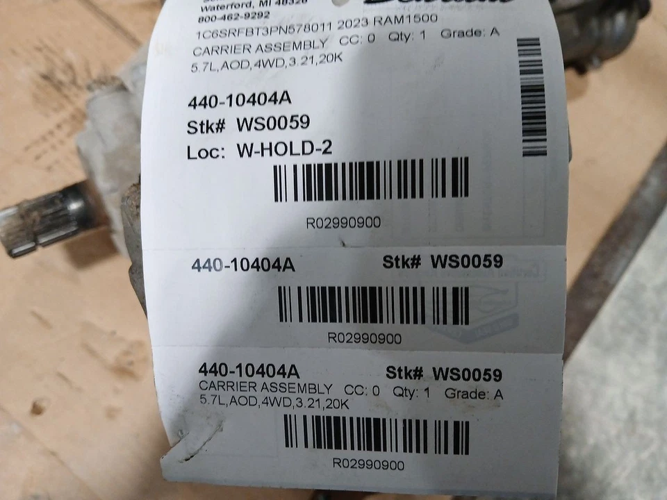 Conjunto de soporte delantero relación 3,21 68507252AB compatible con 21-24 Ram 1500 2990900 Foto 4 de 4