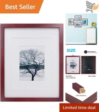 11x14 Wooden Picture Frame with Mat or Without Plexiglass for Wall Tabletop