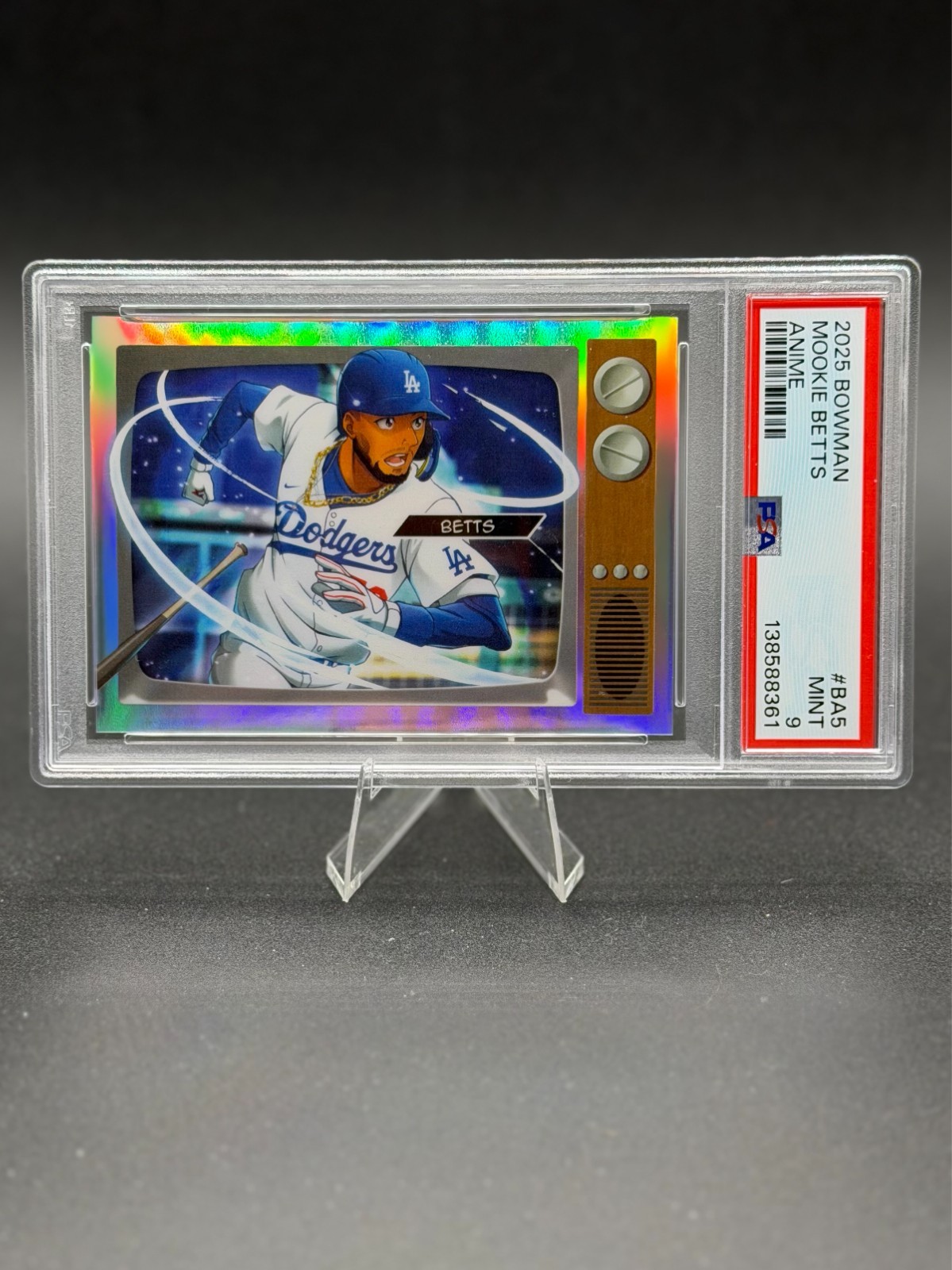 2025 Bowman #BA-5 Mookie Betts Anime PSA 9 Mint - Case Hit SSP - Dodgers