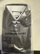 Charles Tyrwhitt Olive green non-fron poplin cutaway classic fit shirt XL NEW